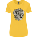 Lion Mandala Art Womens Wider Cut T-Shirt Yellow