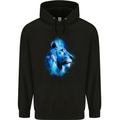Lion Watercolour Childrens Kids Hoodie Black