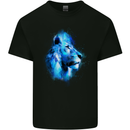 Lion Watercolour Kids T-Shirt Childrens Black