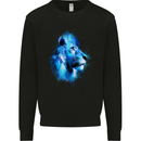 Lion Watercolour Mens Sweatshirt Jumper Black