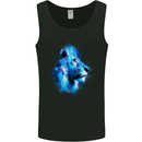 Lion Watercolour Mens Vest Tank Top Black