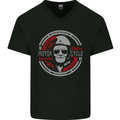 Live Fast Die Old Motorcycle Biker Mens V-Neck Cotton T-Shirt Black