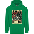 Live Fast Motorcycle Motorbike Biker Chopper Childrens Kids Hoodie Irish Green