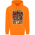 Live Fast Motorcycle Motorbike Biker Chopper Childrens Kids Hoodie Orange