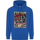 Live Fast Motorcycle Motorbike Biker Chopper Childrens Kids Hoodie Royal Blue