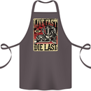 Live Fast Motorcycle Motorbike Biker Chopper Cotton Apron 100% Organic Dark Grey