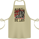 Live Fast Motorcycle Motorbike Biker Chopper Cotton Apron 100% Organic Khaki