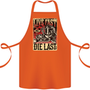 Live Fast Motorcycle Motorbike Biker Chopper Cotton Apron 100% Organic Orange