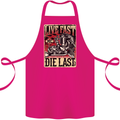 Live Fast Motorcycle Motorbike Biker Chopper Cotton Apron 100% Organic Pink