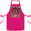 Live Fast Motorcycle Motorbike Biker Chopper Cotton Apron 100% Organic Pink