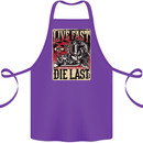 Live Fast Motorcycle Motorbike Biker Chopper Cotton Apron 100% Organic Purple