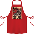 Live Fast Motorcycle Motorbike Biker Chopper Cotton Apron 100% Organic Red
