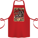 Live Fast Motorcycle Motorbike Biker Chopper Cotton Apron 100% Organic Red