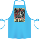 Live Fast Motorcycle Motorbike Biker Chopper Cotton Apron 100% Organic Turquoise
