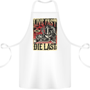 Live Fast Motorcycle Motorbike Biker Chopper Cotton Apron 100% Organic White
