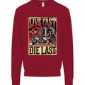 Live Fast Motorcycle Motorbike Biker Chopper Kids Sweatshirt Jumper Red