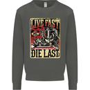 Live Fast Motorcycle Motorbike Biker Chopper Kids Sweatshirt Jumper Storm Grey