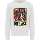 Live Fast Motorcycle Motorbike Biker Chopper Kids Sweatshirt Jumper White