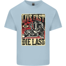 Live Fast Motorcycle Motorbike Biker Chopper Kids T-Shirt Childrens Light Blue