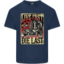 Live Fast Motorcycle Motorbike Biker Chopper Kids T-Shirt Childrens Navy Blue