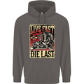 Live Fast Motorcycle Motorbike Biker Chopper Mens 80% Cotton Hoodie Charcoal