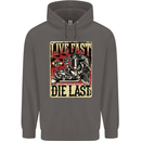 Live Fast Motorcycle Motorbike Biker Chopper Mens 80% Cotton Hoodie Charcoal