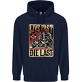 Live Fast Motorcycle Motorbike Biker Chopper Mens 80% Cotton Hoodie Navy Blue