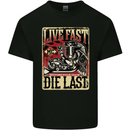 Live Fast Motorcycle Motorbike Biker Chopper Mens Cotton T-Shirt Tee Top Black