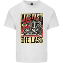 Live Fast Motorcycle Motorbike Biker Chopper Mens Cotton T-Shirt Tee Top White