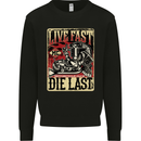 Live Fast Motorcycle Motorbike Biker Chopper Mens Sweatshirt Jumper Black