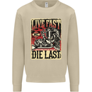 Live Fast Motorcycle Motorbike Biker Chopper Mens Sweatshirt Jumper Sand
