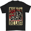 Live Fast Motorcycle Motorbike Biker Chopper Mens T-Shirt Cotton Gildan Black