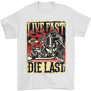 Live Fast Motorcycle Motorbike Biker Chopper Mens T-Shirt Cotton Gildan White