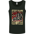 Live Fast Motorcycle Motorbike Biker Chopper Mens Vest Tank Top Black