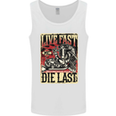 Live Fast Motorcycle Motorbike Biker Chopper Mens Vest Tank Top White