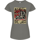 Live Fast Motorcycle Motorbike Biker Chopper Womens Petite Cut T-Shirt Charcoal