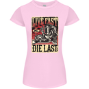 Live Fast Motorcycle Motorbike Biker Chopper Womens Petite Cut T-Shirt Light Pink