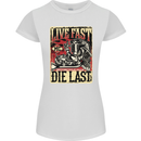 Live Fast Motorcycle Motorbike Biker Chopper Womens Petite Cut T-Shirt White