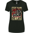 Live Fast Motorcycle Motorbike Biker Chopper Womens Wider Cut T-Shirt Black
