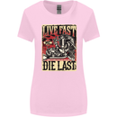 Live Fast Motorcycle Motorbike Biker Chopper Womens Wider Cut T-Shirt Light Pink