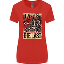 Live Fast Motorcycle Motorbike Biker Chopper Womens Wider Cut T-Shirt Red
