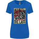Live Fast Motorcycle Motorbike Biker Chopper Womens Wider Cut T-Shirt Royal Blue
