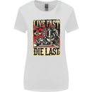 Live Fast Motorcycle Motorbike Biker Chopper Womens Wider Cut T-Shirt White
