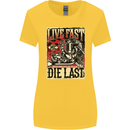 Live Fast Motorcycle Motorbike Biker Chopper Womens Wider Cut T-Shirt Yellow