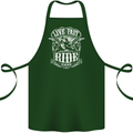 Live Fast Ride Free Motorcycle Biker Cotton Apron 100% Organic Forest Green