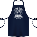 Live Fast Ride Free Motorcycle Biker Cotton Apron 100% Organic Navy Blue
