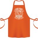 Live Fast Ride Free Motorcycle Biker Cotton Apron 100% Organic Orange