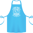 Live Fast Ride Free Motorcycle Biker Cotton Apron 100% Organic Turquoise