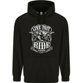 Live Fast Ride Free Motorcycle Biker Mens 80% Cotton Hoodie Black