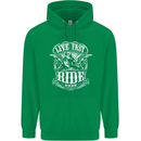Live Fast Ride Free Motorcycle Biker Mens 80% Cotton Hoodie Irish Green